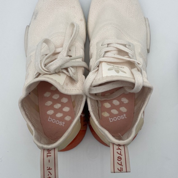 Adidas NMD‎ R1 Ivory White Boost Fabric Stretch Mash Sneaker Women Size 8 - Picture 7 of 9